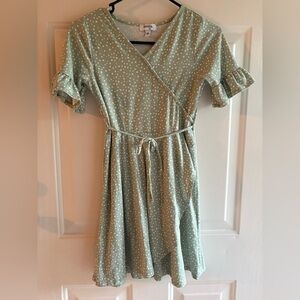 Speechless Mint and White Polka Dot Kids Dress